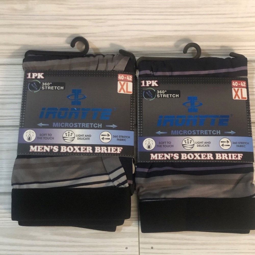 Ironyte Men Microstretch Boxer Briefs Multicolor Size X-Large Lot Of 2